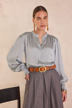 Picture of SATIN BLOUSE WITH PUFF SLEEVES DEESSE